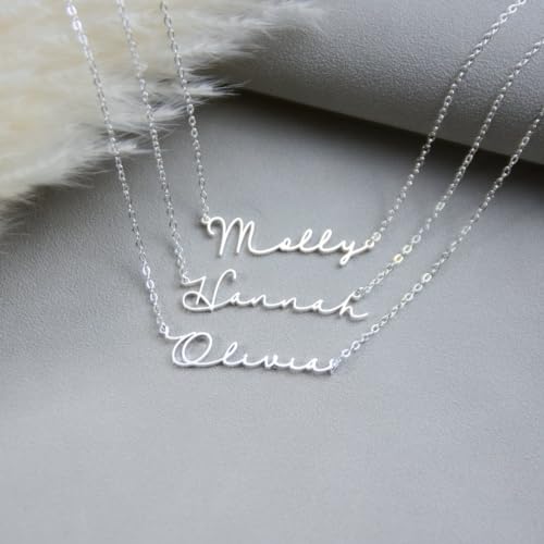 DayOfShe Custom Name Necklace for Women Gifts, 18K Gold Plated Layered Names Necklace Personalized Gifts for Birthday - color: Style 4-Sterling Silver