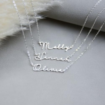 DayOfShe Custom Name Necklace for Women Gifts, 18K Gold Plated Layered Names Necklace Personalized Gifts for Birthday - color: Style 4-Sterling Silver