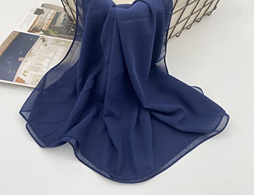 Txameru Hijab for Women Chiffon Hijab Scarfs for Women Long Shawl - color: Navy