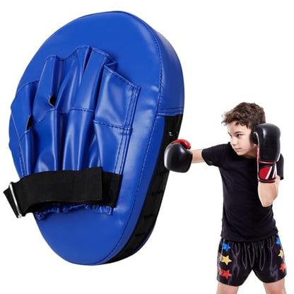 Boxing Pads Gloves Thick Adjustable Curved Focus Punching Mitts | Hand Target Training Hand Pads for Kickboxing Karate Thai - color: Blue