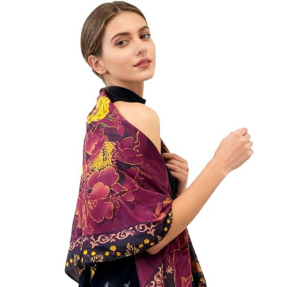 XL 43 Inch Extra Large Square Scarf Fashion Scarves Silk Feeling Hair Scarf Wrapping Scarfs Night Sleeping Headscarf - color: Ba1031