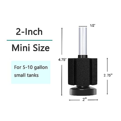 AQUANEAT 3 Pack Aquarium Bio Sponge Filter Breeding Fry Betta Shrimp Nano Fish Tank (Small up to 10Gal) - size: Small up to 10Gal