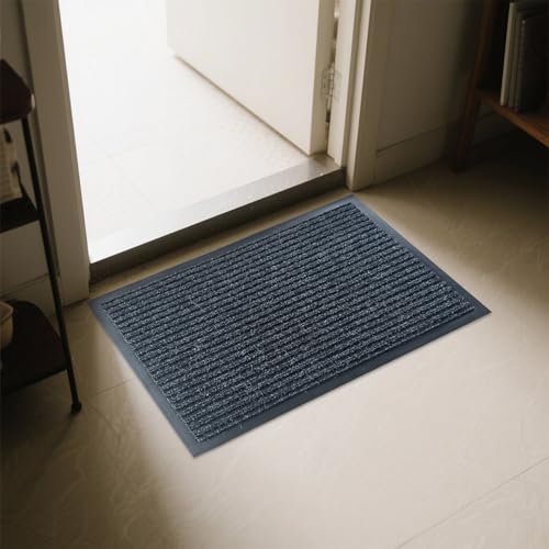 Front Door Mat, 2'x4'Indoor Outdoor Welcome Commercial Floor Mats | Heavy Duty Durable Inside Outside Entrance, Waterproof All-Season, All-Weather Non Slip Backing Doormat for Entryway, Black - size: 24"x48"