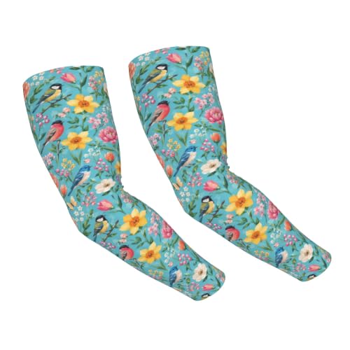 Arm Sleeves Outdoor Garden Sports Cooling Sun Sleeve for Women Men Farm - color: Bird