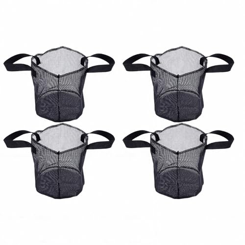 Fabater 4PCS Aquatic Plant Pots, Reusable PVC Pond Planting Bags with Sturdy Handles, Aquatic Plant Baskets, Grow Bags for Island Live Aquarium Flowers, Convenient to Storage (Round) - size: Round