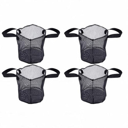 Fabater 4PCS Aquatic Plant Pots, Reusable PVC Pond Planting Bags with Sturdy Handles, Aquatic Plant Baskets, Grow Bags for Island Live Aquarium Flowers, Convenient to Storage (Round) - size: Round