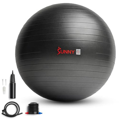 Sunny Health & Fitness Premium Anti-Burst Exercise & Stability Ball | 660LB Capacity, Yoga, Pilates, Physical Therapy, Recovery, Prenatal Comfort, Non-Slip Texture, Non-Toxic, Odor-Free - style: 29.5-inches/75cm