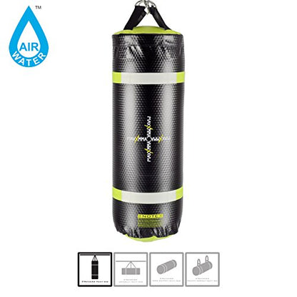 MaxxMMA 3 ft 4-in-1 Water/Air Heavy Bag | Training & Fitness, Uppercut Workout, MMA Grappling, Punching Bag - color: Black/Neon Yellow