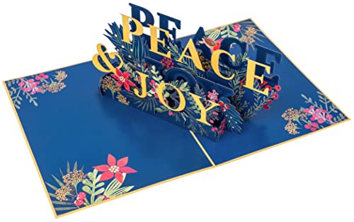PopLife Wishing You Peace & Joy 3D Pop Up Handmade Greeting, Blank Merry Christmas Card, Small Stocking Present for Friends and Family, Holiday Wishes - color: Wishing You Peace & Joy