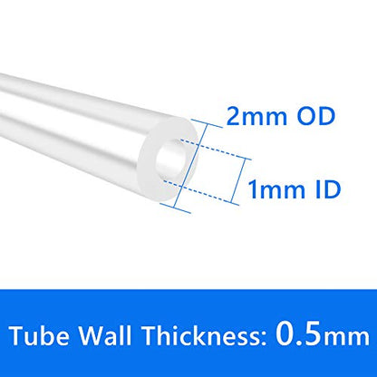 Quickun Pure Silicone Tubing, 1mm ID x 2mm OD High Temp Food Grade Tube Pure Silicone Hose Tube for Home Brewing, Beer Line, Kegerator, Wine Making, Aquaponics, Air Hose by Proper Pour (9.84 Ft) - size: 1mmx2mm, style: 9.84Ft (3meters)