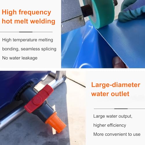 Canvas Fish Pond, Fish Show Water Tank, Foldable Water Storage Pond, Temporary Holding Viewing Canvas Fish Pond(1x1x0.5cm) - size: 1x1x0.5cm