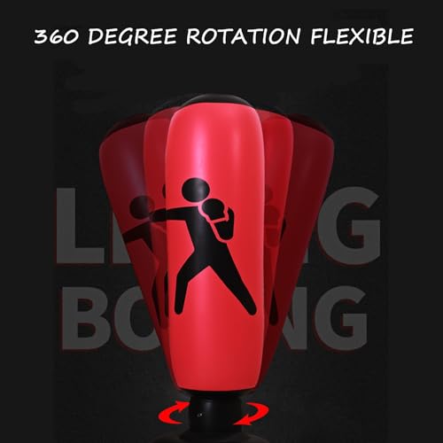 Punching Bag for Adult Kids,Kizcmvre Inflatable Freestanding Heavy Duty Boxing Bag,Women Men Training Equipment Exercise Boxing Standing Punching Bag (Red).