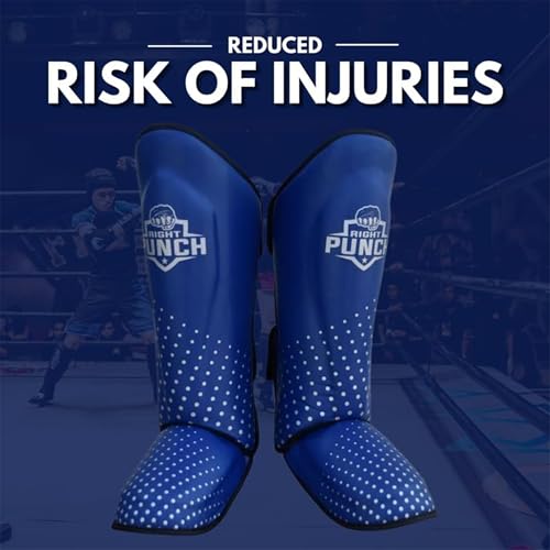 PU Leather Shin Guards for Kickboxing, MMA, Muay Thai Training, Protective Shin Pads - color: Blue\Silver, size: X-Small
