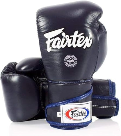 Fairtex BGV6 Angular Boxing Gloves, Locked Thumb Muay Thai MMA Kickboxing | Premium synthetic body with triple-layer foam padding. Joint protection and firm wrist support safeguard hands on heavy bags - color: Blue, size: 14oz