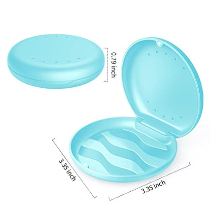 Denture Case Orthodontic Retainer Case with Vent Holes, Annhua Dental Mouthguard Container Aligner Case Slim with Magnetic Closure for Household|Travel|Office - Light Blue - color: Light Blue