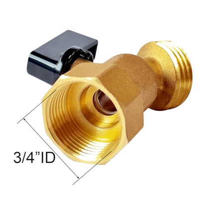 Joywayus Brass Outdoor Spigot Hose Bibb Valve 1/2"NPT Female x 3/4"GHT Male | Quarter Turn Ball Valve, Garden Hose Outlet Connector - size: 1/2"NPT