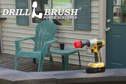 Outdoor Cleaning Brushes - Stiff Bristle Deck Scrubbing Brush - Siding | Concrete Scrub Brush - Bird Baths Cleaning Tool - Garden Statues Cleaning Equipment - Granite Headstone Restoration Brush - color: Red