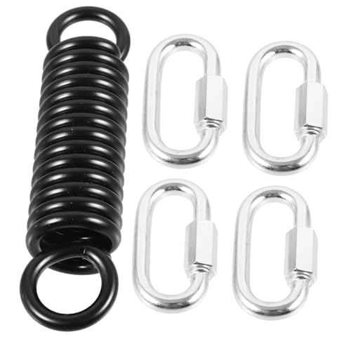 1Set Heavy Duty Porch Swing Spring Set Durable Metal Kit with Rotation Adapter Ring for Comfortable Hanging Chairs Hammocks Punching Bags for Use