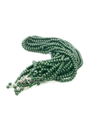 ihvan online, Tasbih Prayer Beads 99, Pack of 10, Muslim Prayer Bead, Islamic Rosary Bead, Dhikr, Tasbeeh Bulk, Misbaha, Masbaha, Tespih, Islamic Gift for Ramadan & Mawlid & Hajj Umrah - color: Dark Green