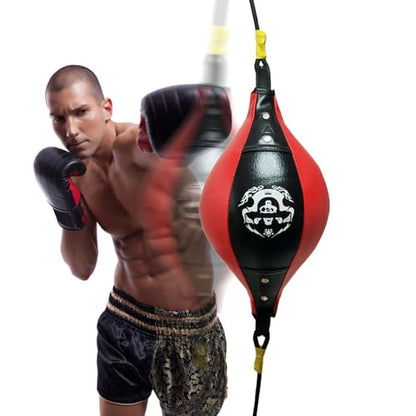 Speed Bag Stable Speed Reactive Full Body Boxing | Speed Training Boxing Ball for Home Gym, Indoor Fitness, Punching Bag Workout, Men Women Stress Relief, Cardio - color: Black red