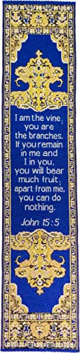 Woven Carpet Bookmark, Abide in Me, John 15:5, Traditional Turkish Design - color: Abide in Me, size: Single