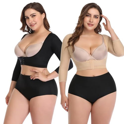 woahee Women's Arm Shaper Plus Size Arm Faja Compression Sleeve Garment Post Surgical Arm Shapewear - color: Multicolor, size: XX-Large