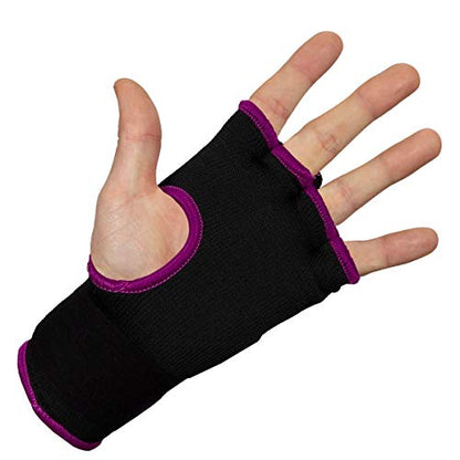 Title Boxing Attack Nitro Speed Wraps 2.0 - Boxing Wraps, Quick Wraps Boxing, Boxing Hand Wraps, Hand Wraps for Boxing Gloves, MMA Gloves, Wrist Wraps Boxing, Muay Thai Hand Wraps, Knuckle Protection - color: Black/Purple, size: Youth