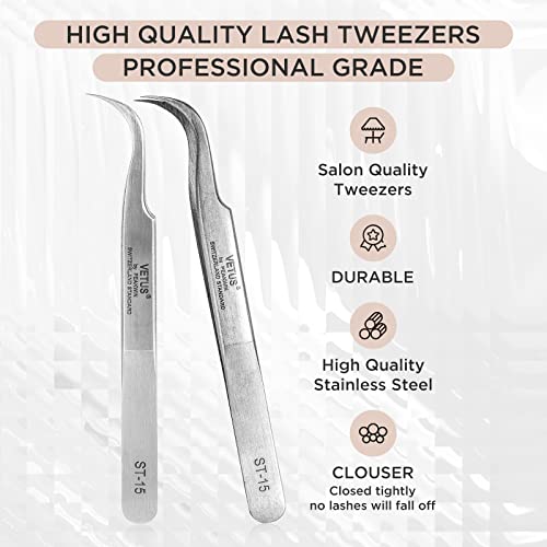 BEYELIAN Eyelash Extension Tweezers, Professional sticker tweezers | Eyelash Extension Tweezers, Professional sticker tweezers for crafting Curved Tip Stainless Steel ST-15 - style: ST15