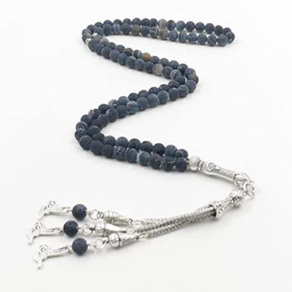 albasha Tasbih 99 beads Natural weathered agate stone Misbaha Muslim Eid gift islamic bracelet