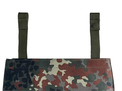 Tactical Molle Groin Protector, Detachable 800D Nylon Soft EVA for Airsoft | 800D nylon rugged build, soft EVA impact padding, detachable design, MOLLE compatible for airsoft tactical use - color: Flecktarn