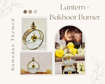 Ramadan Hanging Lantern Islamic Metal Lamp Eid Mubarak Element Eid Mubarak Islamic Lamp, Ramadan Mubarak LED Light Ramadan Hanging Lantern Glass and Metal Lantern for Ramadan Karim (Masjid) - color: Masjid