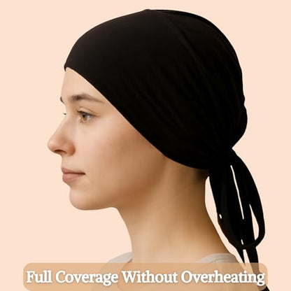 The Grip Cap Non-Slip Hijab Undercap for Women – Breathable Under Hijab Cap – Athletic & Daily Wear–Black & Lilac - color: Black