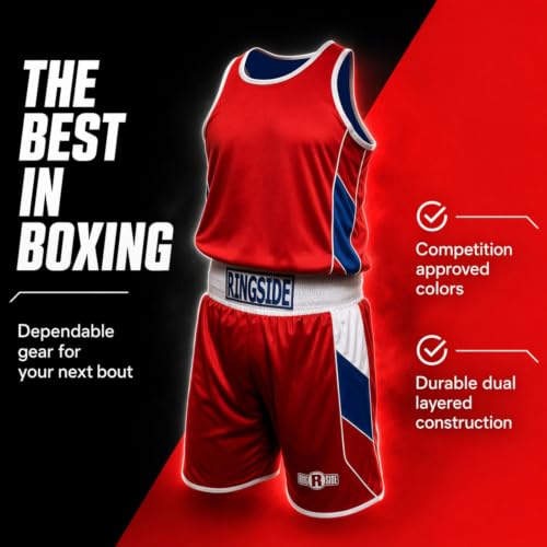 Ringside Reversible Red/Blue Boxing Competition Outfit for Adult and Youth - size: Large