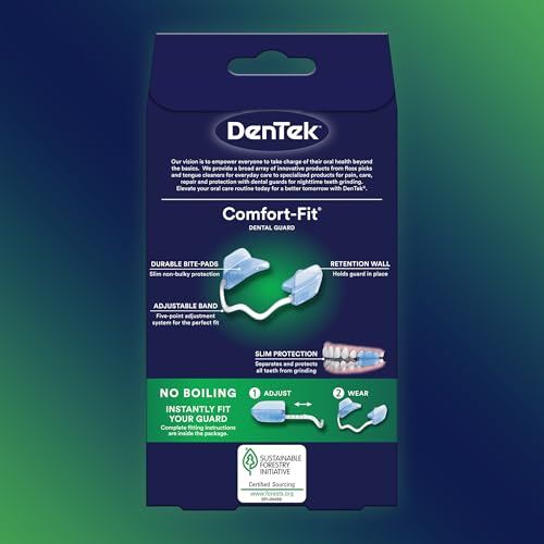 DenTek Comfort-Fit Dental Guard, 1 Storage Case & Pack of 2 Guards | FDA-Cleared Mouth Guard, For Grinding Teeth at Night, Ready to Wear & Adjustable, Non-Bulky Bite Pads, Slim Protection