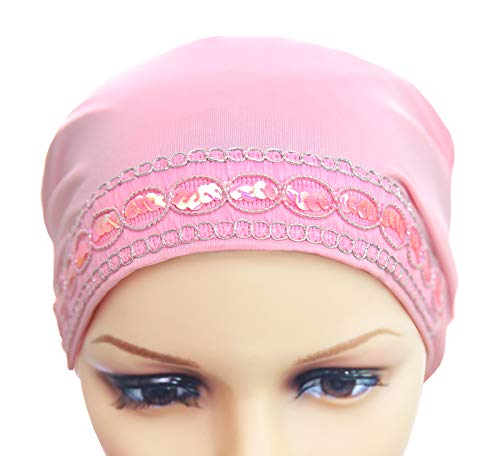 Luxor Fashion Lycra Snood Caps Women Chemo Beanie Hat - color: White