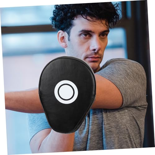 BESPORTBLE 2Pcs Curved Boxing Hand Pads, Black PU Sponge, for Men and Women | Impact and Kick Resistance, Safe Feel, Three-Layer Thick Build, Martial Arts Practice, Boxing Strike Focus