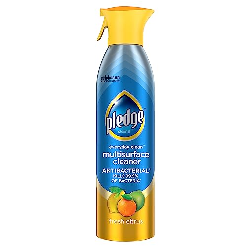 Pledge Antibacterial Multisurface Cleaner Spray, Wood Furniture, Stainless Steel, and Electronics Cleaner, Sanitizes as Cleans, Remove Dust and Messes - Fresh Citrus Scent, 9.7oz - size: 9.7 Fl Oz (Pack of 1)