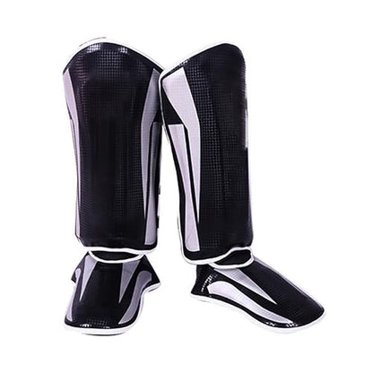 Endless Martial Arts Shin Guards | Material: ‎Faux Leather | Adjustable Thai Leg Guards with Instep Protection for Kickboxing/MMA Training and Sparring - size: Medium