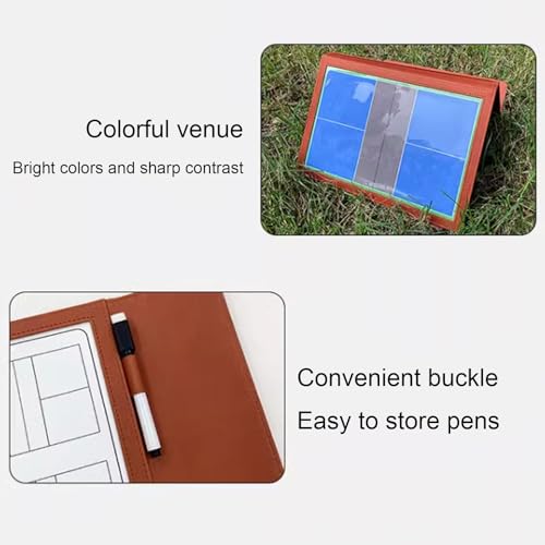Pickleball Coaching Board, Foldable Tactic Clipboard, Dry Erase Magnetic Equipment Kit, with 2 Markers, for Training Match
