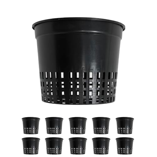 Heavy Duty Net Pots, 5 inch | Hydroponic Cups, Garden Slotted Mesh, Plant Nursery, For Hydroponics - size: 5 inch