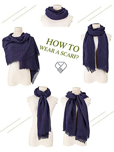 Geyoga 6 Pcs Women Scarf Shawl Hijab Scarves Cotton Crinkle Hijab for Women Blend Shawl Crinkle Wrap Head for Seasons - color: Everyday Tones