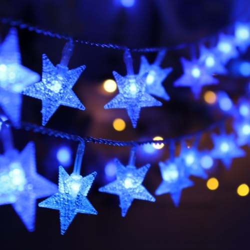CESOF Star String Lights Battery Operated, 20 ft 40 LED Twinkle Fairy Light - color: Blue, size: 20 FT