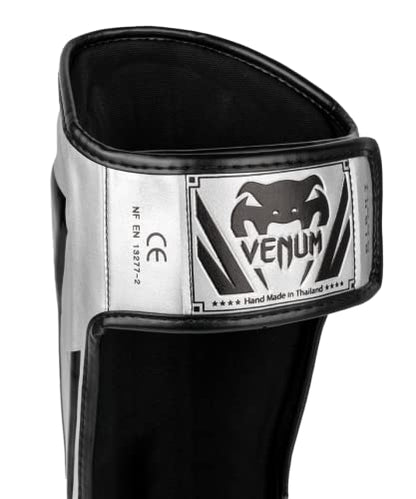 Venum Elite Standup Shin Guards - color: Silver/Black, size: Medium