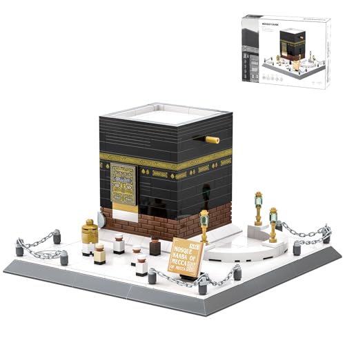 CAXIMSY Islamic Mosque Kaaba Architectural Model Building Block Sets Muslim Bricks Toy Hajj Kit Eid Gifts for Adult 446 Pieces - style: Mosque Kaaba Model