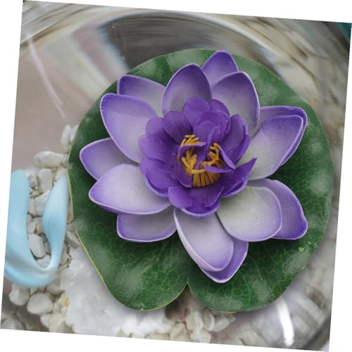 IMIKEYA 10pcs Artificial Floating Lotus Leaves Simulation Pond Decoration Realistic 17cm Fake Lily Pads for Home Garden Aquarium Fountain Display