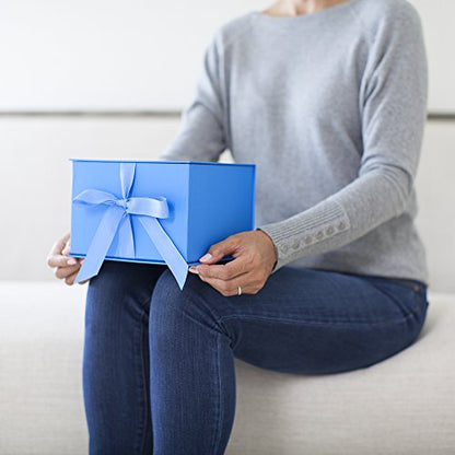 Hallmark Medium Gift Box with Lid and Shredded Paper Fill (Blue 7 inch Box) for Birthdays, Graduations, Anniversaries, Father's Day, Christmas, Valentine's Day, All Occasion (Pack of 12) - color: Blue, size: Pack of 12