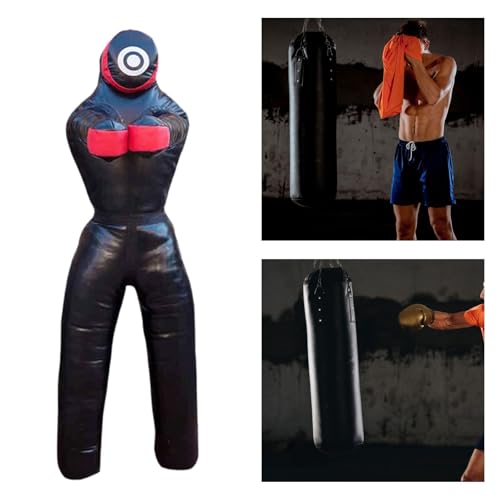 MMA Training Dummy for Judo and Taekwondo 170cm Unfilled Punching Bag - color: Black