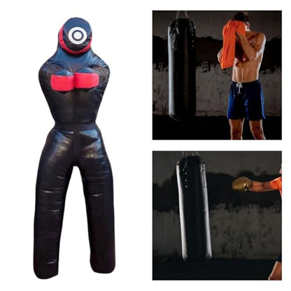 MMA Training Dummy for Judo and Taekwondo 170cm Unfilled Punching Bag - color: Black
