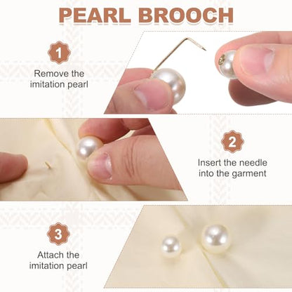 MECCANIXITY Artificial Pearl Brooch Pins, Safety Pins Sweater Shawl Clips for Women, Anti-Exposure Neckline Waist Adjuster for Scarf, T-Shirt, Pants,Black,Gray,18pcs, 2 Styles - color: Black,gray