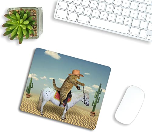Mouse Pad, Rectangle Cowboy Cat Anti-Slip Rubber Mousepad for Gaming Office Laptop Computer PC Men Women Kids, Cute Custom Pattern 9.5"x7.9"x0.12" Inch(240mm x 200mm x 3mm) - color: TSP100